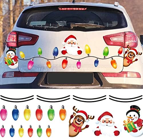 מגנטים לחג המולד שמח קישוטי מקרר רכב רפלקטיבי קישוטי חג המולד מדבקות מגנטיות לחג המולד מדבקות דלתות