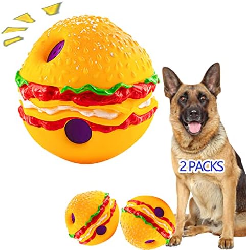 4 כדור חיית מחמד של המבורגר, כדור צחקוק של המבורגר צחקוק, כדור צעצוע של כלב מוזר, כדור חיות מחמד, אימון