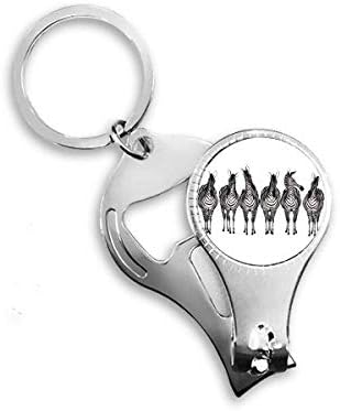 פעולה שונה של פינטו חיה ציפורניים טבעת טבעת מפתח בקבוקי שרשרת מפתח פותחן