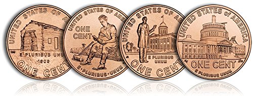 2009 עמ ', D 8 מטבע לינקולן נציגה פרוטה עם לינקולן פני 4 סט ספרים 1909- Cent Cent Uncirulated