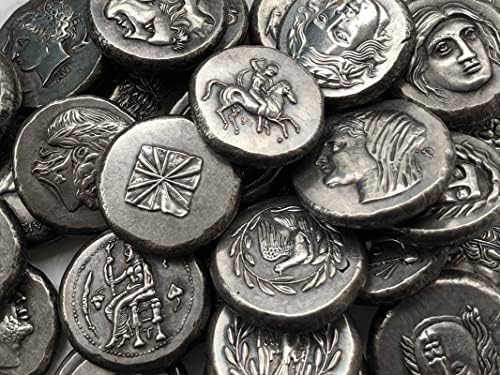 מטבעות יווניות פליז מכסף מלאכות עתיקות מצופות מטבעות זיכרון זרות בגודל לא סדיר סוג 68