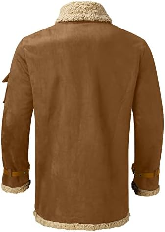 גברים בתוספת גודל מעיל חורף צווארון דש שרוול ארוך ז'קט עור מרופד וינטג 'מעילי מעילי עור מעילים מעילים