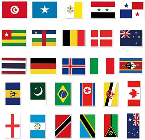 מדבקות דגל לאומיות דגל עולם מדבקות מדבקות מדבקות דגל חבילות 105 יחידות מתאימות למחשב נייד מארז נסיעות