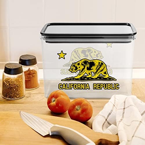 קליפורניה רפובליקת דוב אחסון קופסא פלסטיק מזון ארגונית מיכל מיכלי עם מכסה למטבח