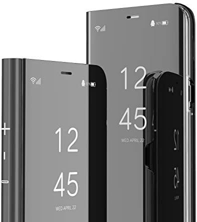 תואם עם אייפון 12 פרו מקס מקרה מראה עיצוב תצוגה ברורה להעיף דק במיוחד מגני מעטפת עם רגלית כיסוי עבור