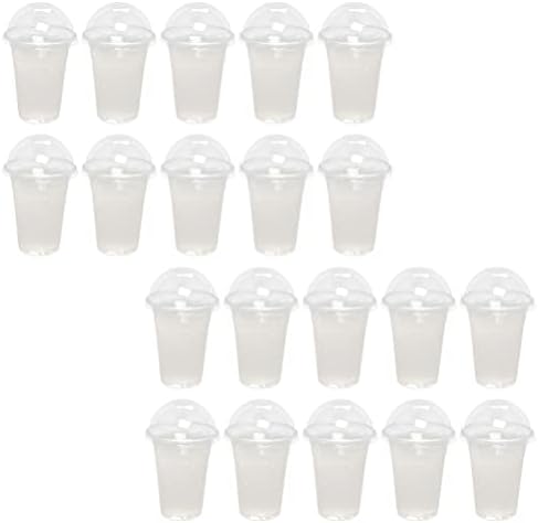 Upkoch ספל קפה צלול 30 סטים כוסות פלסטיק ברורות עם מכסי כיפה כוסות קינוח חד פעמי כוסות פרפיית לגלידה