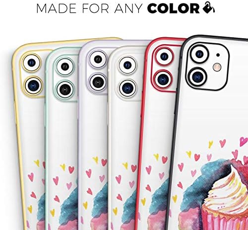 עיצוב אהבת Skinz, קאפקייקס, וצבעי מים מגן על מדבקות ויניל עוטף כיסוי עור תואם ל- Apple iPhone 11 Pro