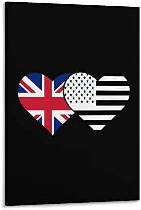 דגל בריטי ואמריקאי דגל מודפס ציור קיר אמנות אנכי תליית יצירות אמנות מודרני תמונה עבור בית חדר שינה קישוט