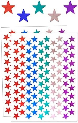 1000 חבילה, רדיד כוכב מדבקות לתגמול-0.6 קוטר, 5 צבעים
