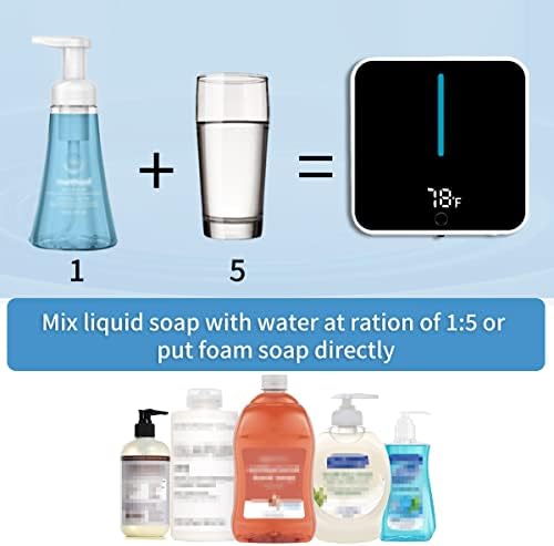 מתקן סבון מקציף אוטומטי ללא מגע ללא מגע מתקן סבון יד נטוי נטען למים נטען למים חומר ניקוי ידיים עם זיהוי