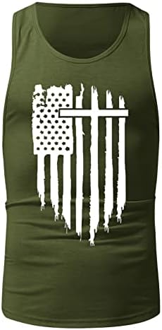 HDDK 4 ביולי גופיות פטריוטיות לגברים, רטרו אמריקאי דגל אמריקה אפוד ללא שרוולים קיץ אימון אימון טנקי