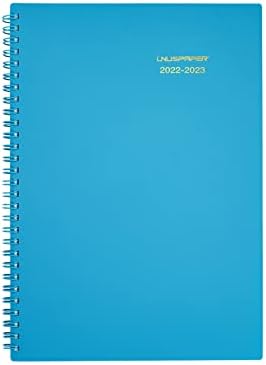 מתכנן Unusaper Daily 12 חודשים ביולי 2022-יוני 2023 דפים יומיים, שבועיים וחודשיים כבולים כחולים 5.5'X8.5