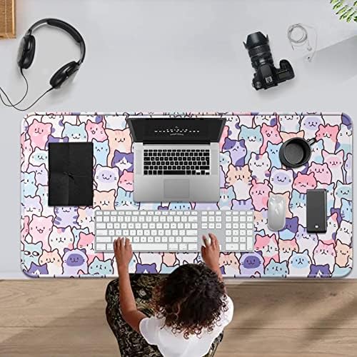 JIANG100 כרית עכבר חתול KAWAII חמוד, משרד המשחקים ביתי, מקלדת מחשב ומחצלת שולחן מחשב נייד לנשים, בסיס