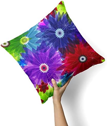 IIROV פרחים בצבע נועז - עיצוב בית דקורטיבי בהתאמה אישית מקורה או לזרוק חיצוני כיסוי כרית בתוספת כרית