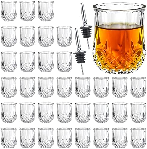 סט כוסות זריקה של 36-1. 5 עוז כוסות שקופות סט זכוכית זריקה עם כוסות ויסקי בסיס כבד נהדר עבור וודקה טקילה,