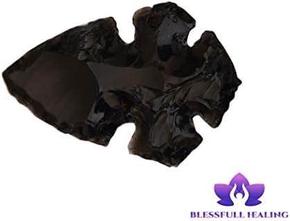 ריפוי ברכה שחור אבן שחור חץ טבעי טבעי בעבודת יד ראש חץ 1.5 עד 2 סנטימטרים