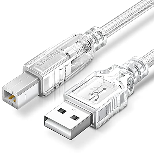 כבל מדפסת USB SAMZE 5ft, USB 2.0 A ל- B כבל למחשב סורקי מיגון מרובים למחשבים סוג A זכר כדי להקליד B
