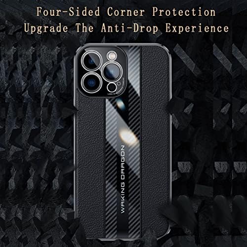 עור מארז טלפוני עור + מארז סיבי פחמן מעוצב תואם עם Huawei Honor X30 עם הגנה על מצלמה, גוף מלא מארז טלפון