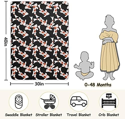 דג זהב של קטאקו שמיכה לתינוק שחור לבנים בנות שמיכות פעוטות כותנה מיטה זורקים שמיכת תינוק רכה וקבלה רכה