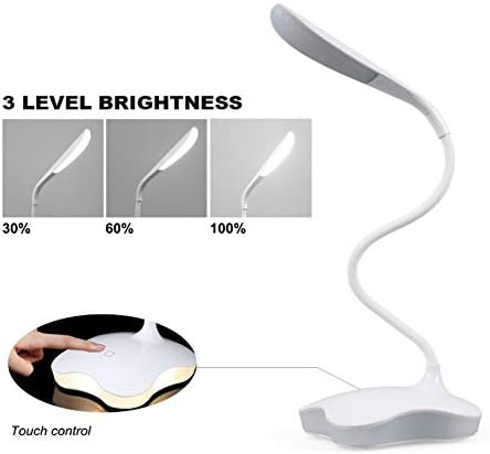 Xunmaifdl מנורת שולחן ניידת מנורת שולחן קליפ נפת, USB טעינה טעינה למנורת טבלת עיניים למידת מגע מגע מנורה