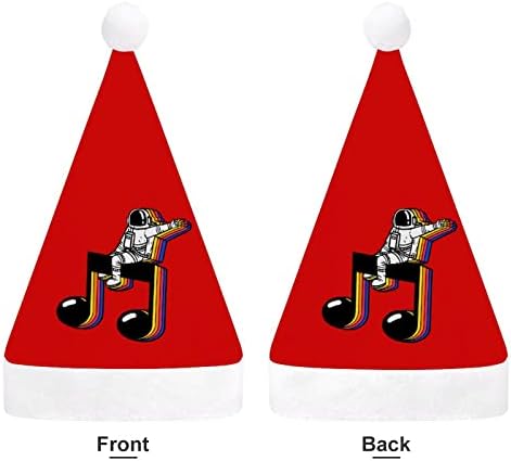 חלל אסטרונאוט מוסיקלי הערה חג המולד כובע סנטה קלאוס כובעי קצר קטיפה עם לבן חפתים לגברים נשים חג המולד