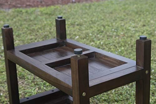 קלאסי מקלחת ספסל 30 ארוך טבעי טיק עץ גידמת מקלחת שרפרף עם מדף פתוח חזרה עץ מקלחת ספסל ב וודלנד חום גימור