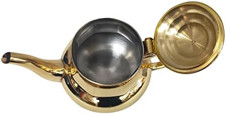 קומקום תאי נירוסטה זהב יפהפה המתאים לשימוש עם כל מקורות האש כולל קיבולת קרמיקה וגיוס 800 מל / 8-9 כוסות
