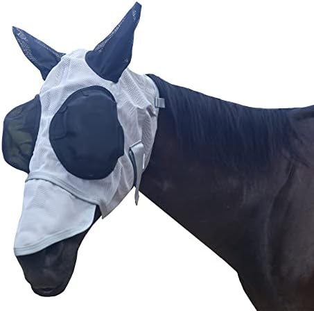 לברנה רשת לטוס מסכה עם אוזני האף הגנה מלא פנים עבור סוס / קלח