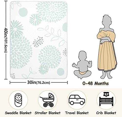 פרחי שמיכה סוודר שמיכת כותנה לתינוקות, קבלת שמיכה, שמיכה רכה משקל קלה לעריסה, טיולון, שמיכות משתלות,