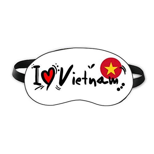 אני אוהב את וייטנאם דגל מילה אהבה איור לב מגן שינה עין רכה לילה כיסוי גוון מכוסה