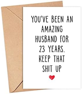 23 שנה כרטיס יום השנה לבעל - כרטיס יום השנה 23 עבורו - 23 שנה כרטיס נשוי - מצחיק 23 שנה מתנה לכרטיס