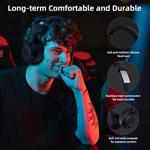 SoundMagic P60BT GM ביצוע אוזניות משחק אלחוטיות - שידור USB 2.4GHz USB/Bluetooth 5.2 אוזניות סרט מדהים