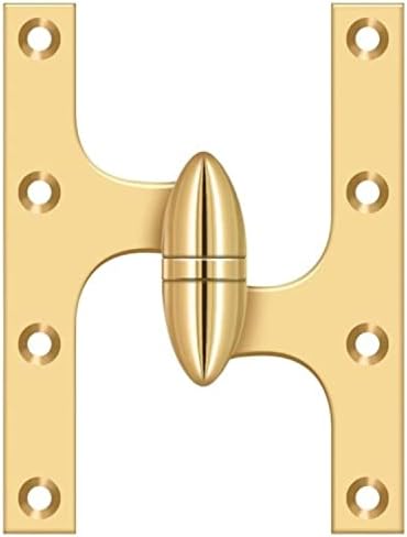 6 H X 5 W הר השטח של דלת יחידה סוג ידית ציר: יד ימין, גימור: פליז מלוטש PVD