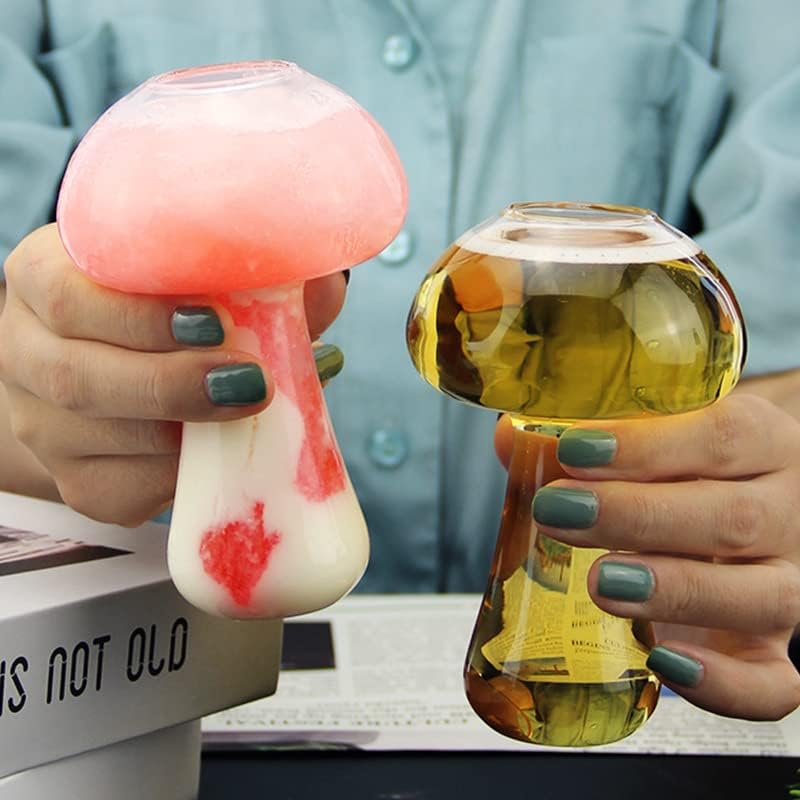 כוסות קוקטייל פטריות רנווקוקו, משקפי מרטיני קריאייטיב של 9 גרם, כוס שתייה בצורת פטריות, כוסות שתייה