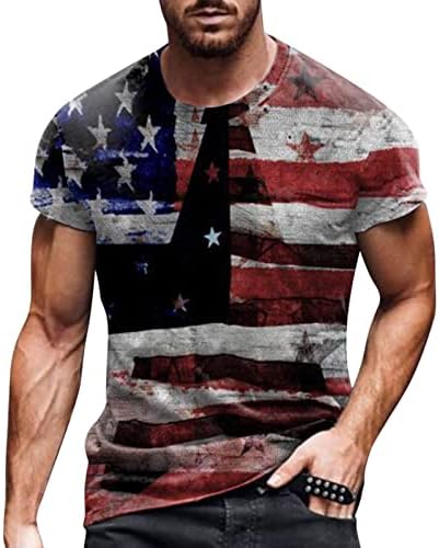 XXBR Mens Mens Patriotic Patriotie חולצות שרוול קצר