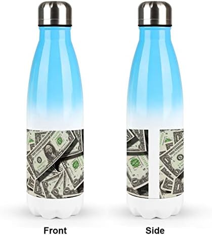 שטרות דולרים מזומנים 17oz בקבוק מים ספורט נירוסטה ואקום מבודד צורת קולה בקבוק ספורט לשימוש חוזר