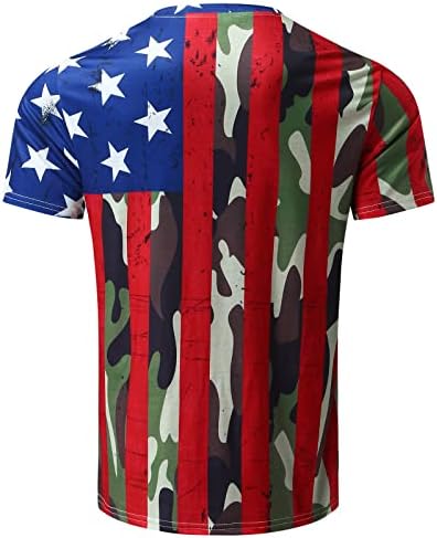 Xxbr 4 ביולי חייל גברים שרוול קצר חולצות דגל אמריקאי צמרות פטריוטיות קיץ חולצת טלט של שריר אתלט
