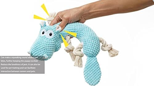 צעצוע צעצוע של צעצוע של כלב של פאנקיקום עבור גזעים אגרסיביים של גורים, היפו חמוד עם חבל, לכלב משחק שעמום