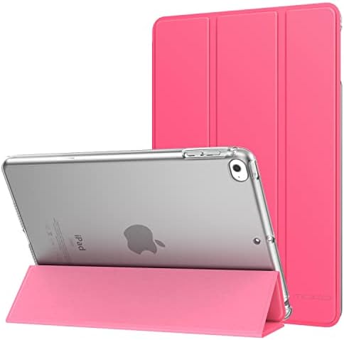 Moko Case Fit חדש iPad Mini 5 2019/Mini 4 2015, כיסוי מעמד חכם קליל קל משקל עם מגן אחורי חלבית שקוף,