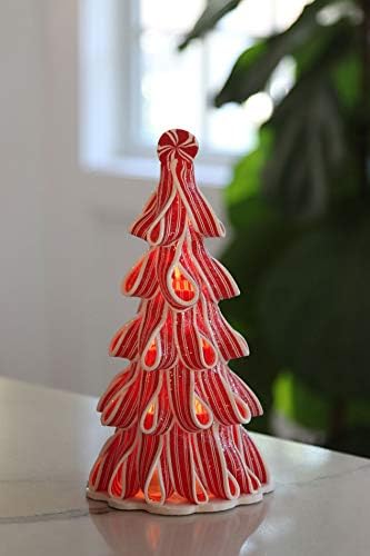 עצי חג המולד של ממתקי ממתק גרסון עם אור! - סוללה מופעלת 9.5 אינץ '