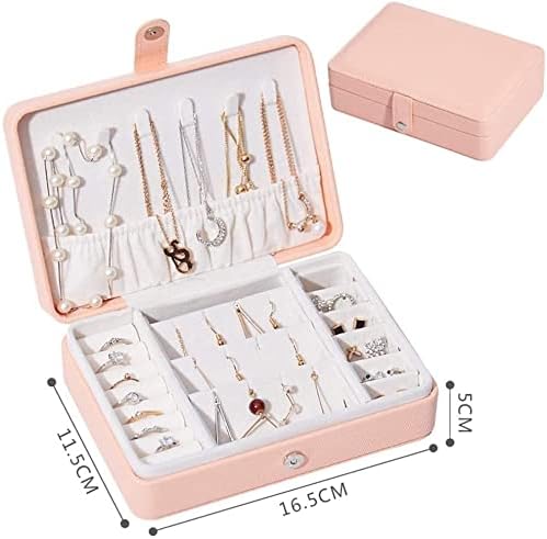 Seewoode AG205 עגילי עור קופסאות אחסון תיבת תכשיטים שרשרת נשים ניידת ועגיל טיולים ביתי קוסמטיקה קופסאות