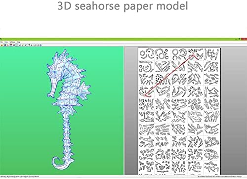WLL-DP צורת סוס ים תלת מימד פיסול נייר DIY דגם נייר בעבוד