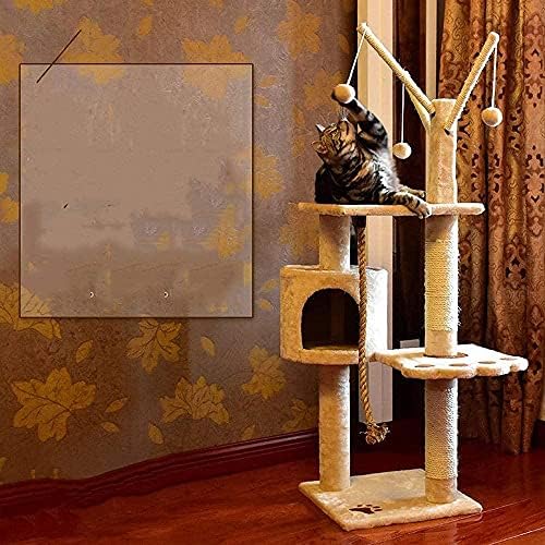 Haieshop Cat Cont Condo Conding Post Cat מגדל מעץ מוצק חתול קן קן עץ חתול גדול בית חתול חתול וילה סיסל