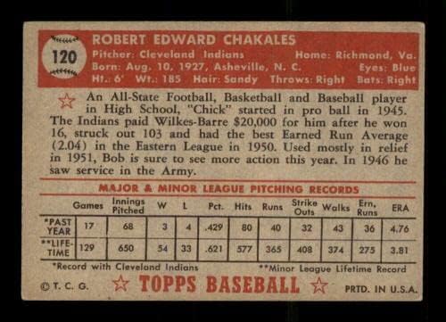 120 בוב צ'אקאלס - 1952 כרטיסי בייסבול של טופס מדורגים אקסית - כרטיסי וינטג 'עם חתימות בייסבול