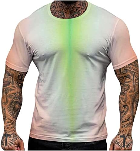 חולצות מזדמנות לגברים שאינם מיקום הדפסת צוואר עגול שרוול קצר סווור חוף חולצה חולצה קלה צמרות נוחות