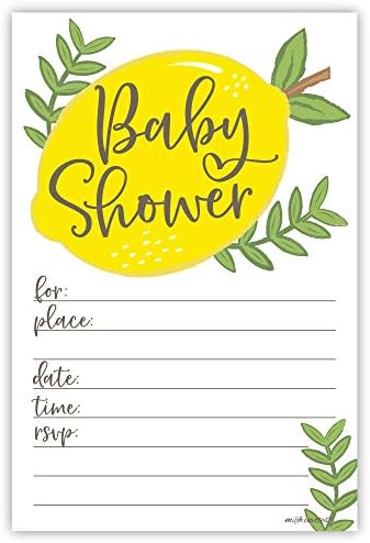 הזמנות למקלחת לתינוק לימון עם מעטפות