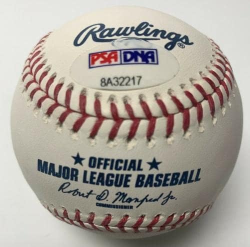 סטיב סקס חתום על MLB בייסבול דודג'רס ינקיס PSA 8A32217 W/כתובת - כדורי חתימה