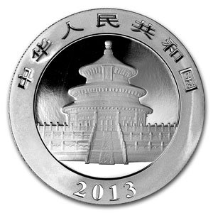 2013 סין 1 גרם מטבע פנדה כסף 10 יואן מבריק לא מחולק