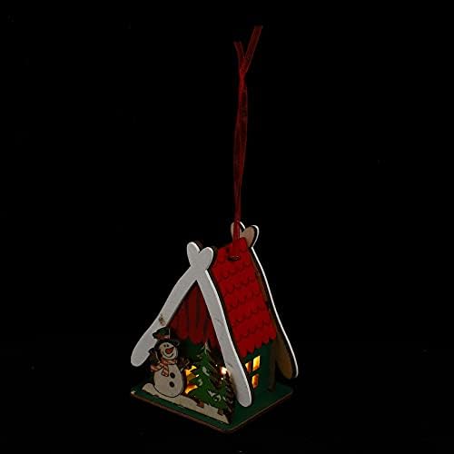 FOMIYES 4 עיצוב בית לחג המולד עץ עץ מיניאטורה מדליקה בתים לחג המולד כפרי חג המולד עץ חג המולד קישוטים