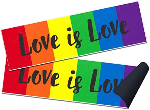 Hyding 2 pcs מדבקות פגוש גאווה הומוסקסואלית למכוניות, LGBTQ Love היא אהבה מדבקות פגוש מגנטיות למבוגרים